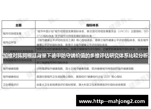 加维对阵阿根廷背景下德甲防守端价值的多维评估研究体系比较分析